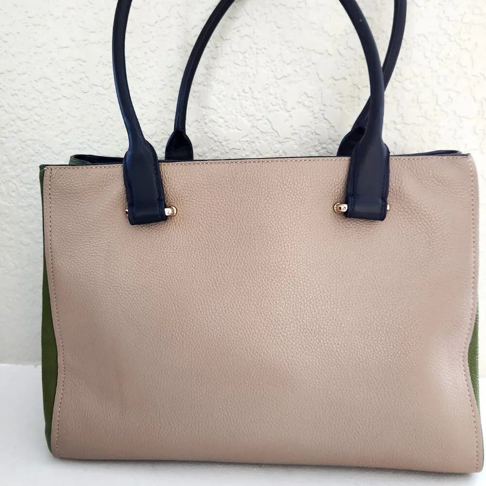 Euc Coach Swagger Colorblock Tan & Green Shoulder Bag Purse